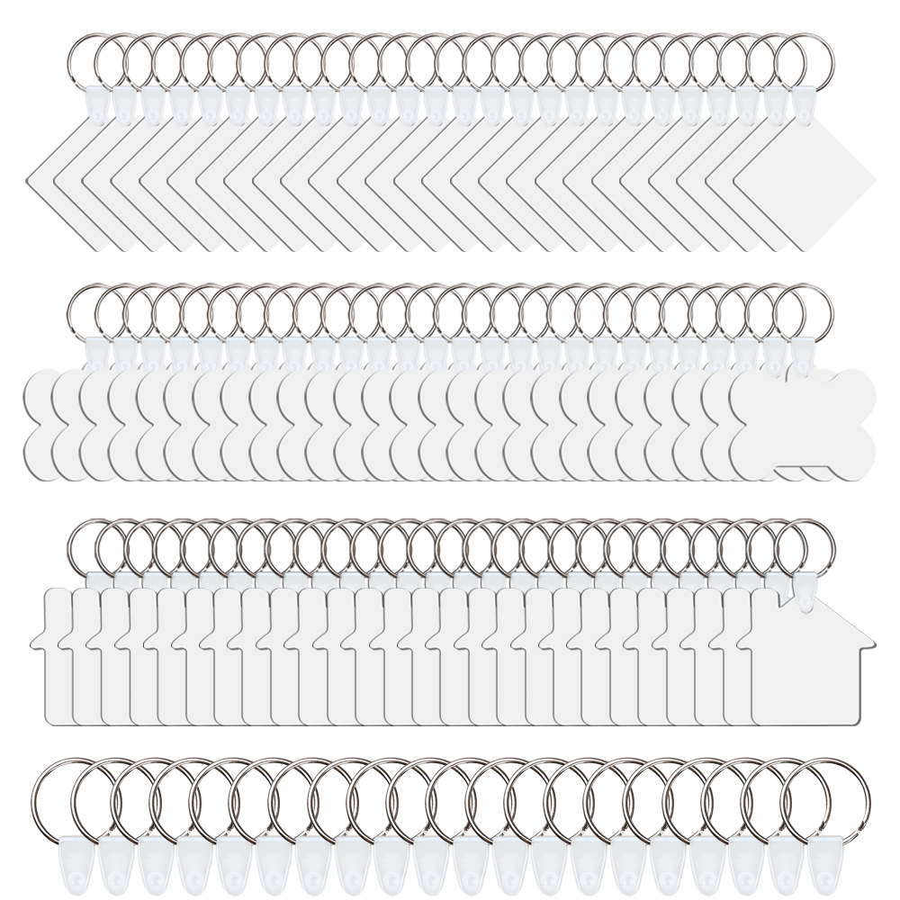 Sublimation MDF Double Sided Print Keyring DIY Keychain Heat Press Custom Keychain