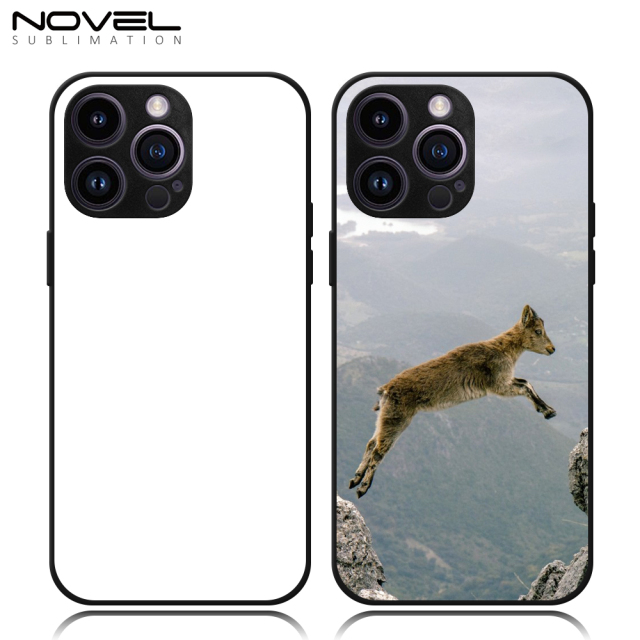 Smooth Sides Sublimation Blank 2D TPU Phone Case for iPhone 14 Series DIY Shell With Aluminum Sheet
