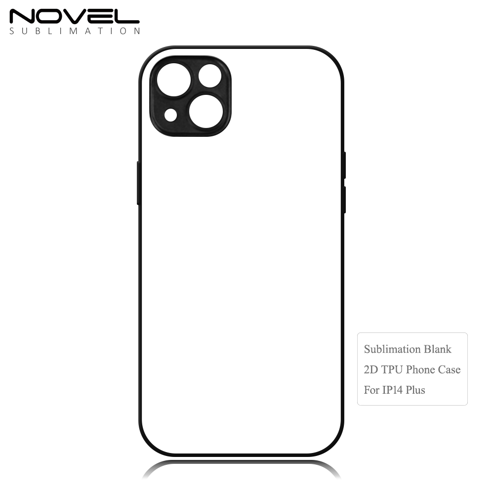 Sublimation Blank 2D TPU Phone Case for iPhone 14 Series DIY Shell With Aluminum Sheet with Reflective Strips