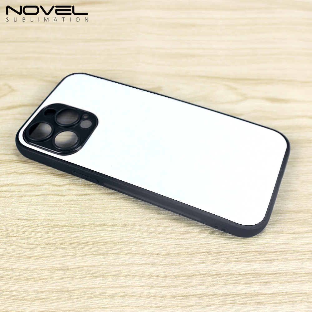 Sublimation Blank 2D TPU Phone Case for iPhone 14 Series DIY Shell With Aluminum Sheet with Reflective Strips