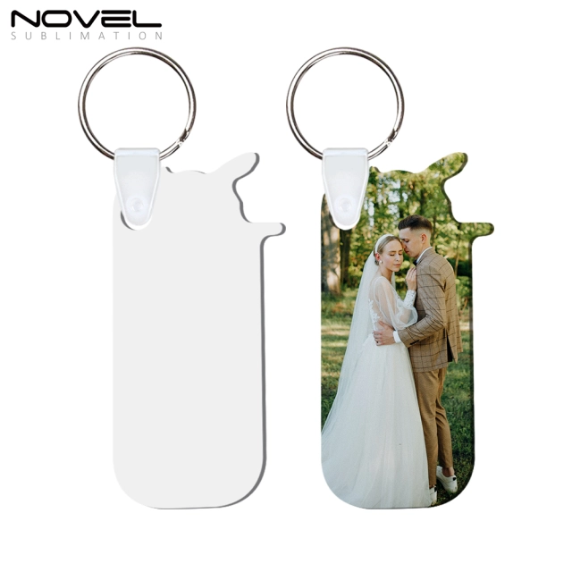 New Arrival Sublimation MDF Double Sided Print Keyring DIY Keychain