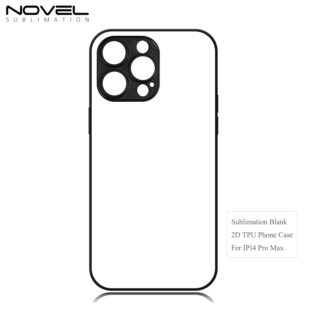 Sublimation Blank 2D TPU Phone Case for iPhone 14 Series DIY Shell With Aluminum Sheet with Reflective Strips