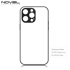 Sublimation Blank 2D TPU Phone Case for iPhone 14 Series DIY Shell With Aluminum Sheet with Reflective Strips