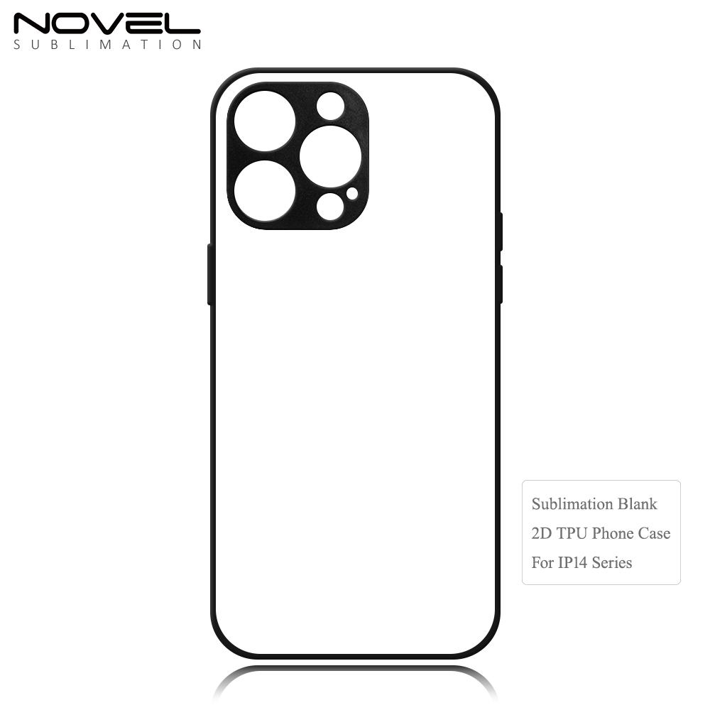 Smooth Sides Sublimation Blank 2D TPU Phone Case for iPhone 14 Series DIY Shell With Aluminum Sheet