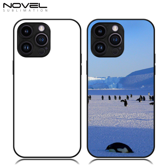 Sublimation Blank 2D TPU Phone Case for iPhone 14 Series DIY Shell With Aluminum Sheet with Reflective Strips