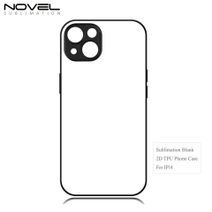 Sublimation Blank 2D TPU Phone Case for iPhone 14 Series DIY Shell With Aluminum Sheet with Reflective Strips