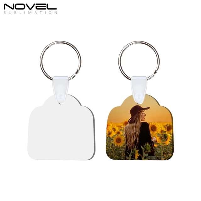 New Arrival Sublimation MDF Double Sided Print Keyring DIY Keychain