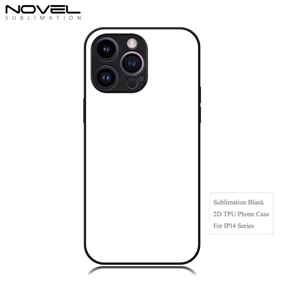 New Arrival Sublimation blank 2D TPU Phone Case for iPhone 14 Series DIY Shell With Aluminum Sheet