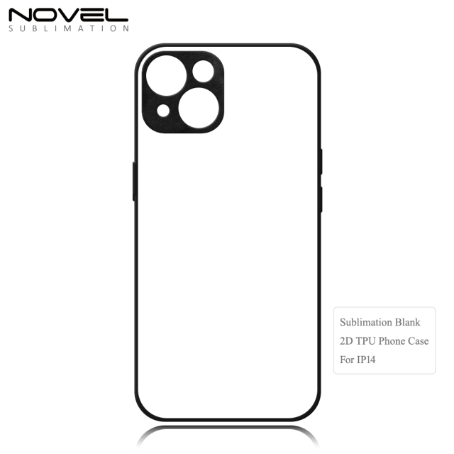 Smooth Sides Sublimation Blank 2D TPU Phone Case for iPhone 14 Series DIY Shell With Aluminum Sheet