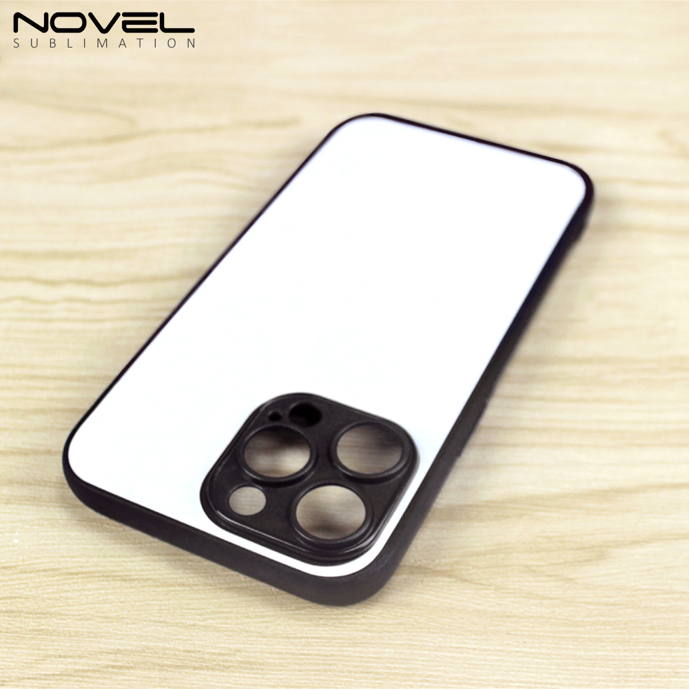 Sublimation Blank 2D TPU Phone Case for iPhone 14 Series DIY Shell With Aluminum Sheet with Reflective Strips