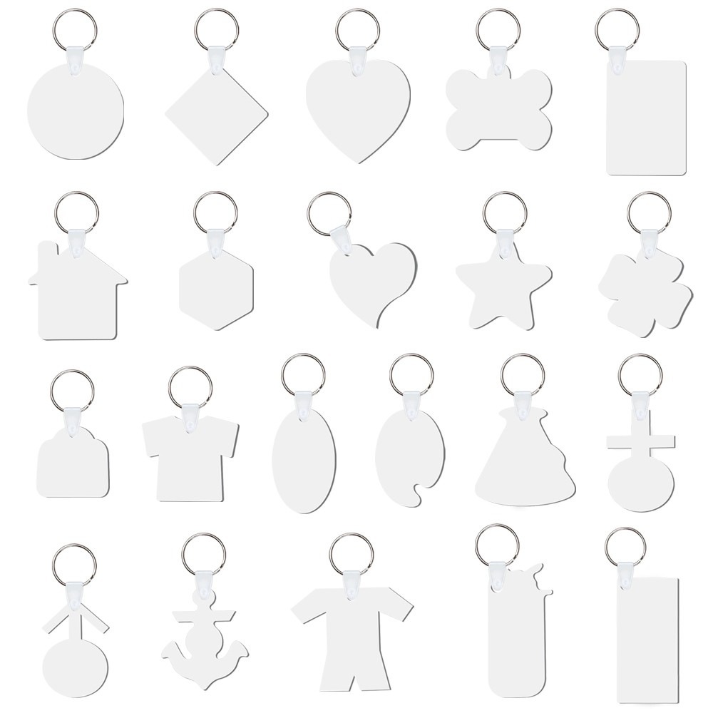 Sublimation MDF Double Sided Print Keyring DIY Keychain Heat Press Custom Keychain