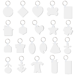 New Arrival Sublimation MDF Double Sided Print Keyring DIY Keychain