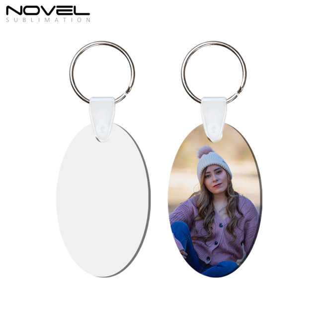 New Arrival Sublimation MDF Double Sided Print Keyring DIY Keychain