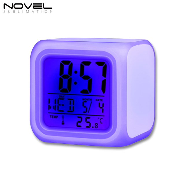 Sublimation Custom Color Changing Digital Alarm LED Light Clock
