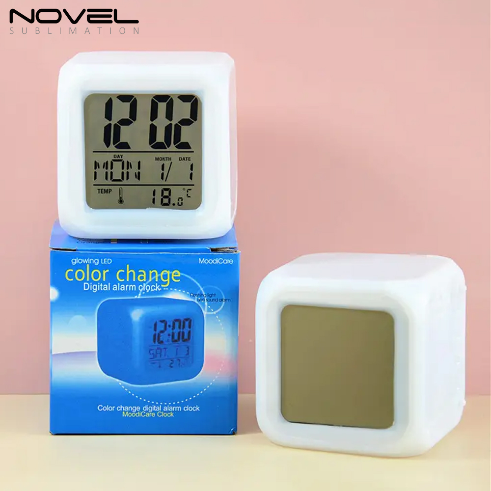 Sublimation Custom Color Changing Digital Alarm LED Light Clock