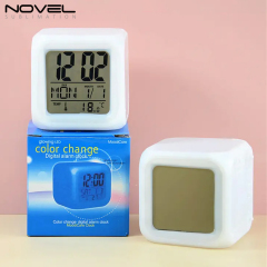 Sublimation Custom Color Changing Digital Alarm LED Light Clock