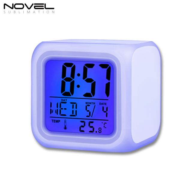 Sublimation Custom Color Changing Digital Alarm LED Light Clock