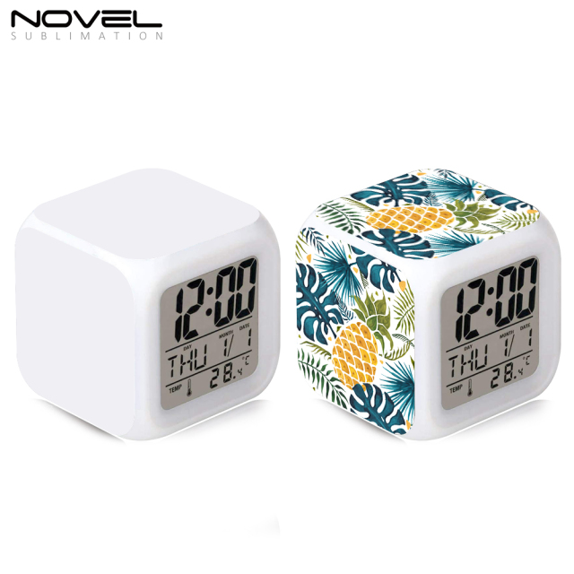 Sublimation Custom Color Changing Digital Alarm LED Light Clock