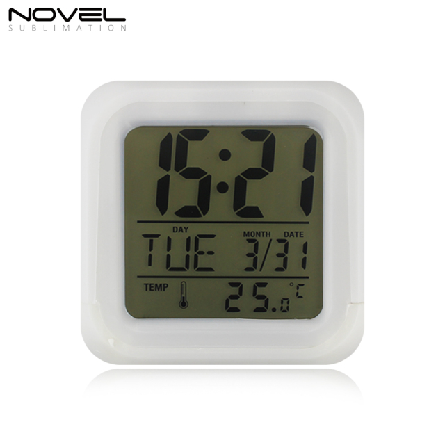 Sublimation Custom Color Changing Digital Alarm LED Light Clock