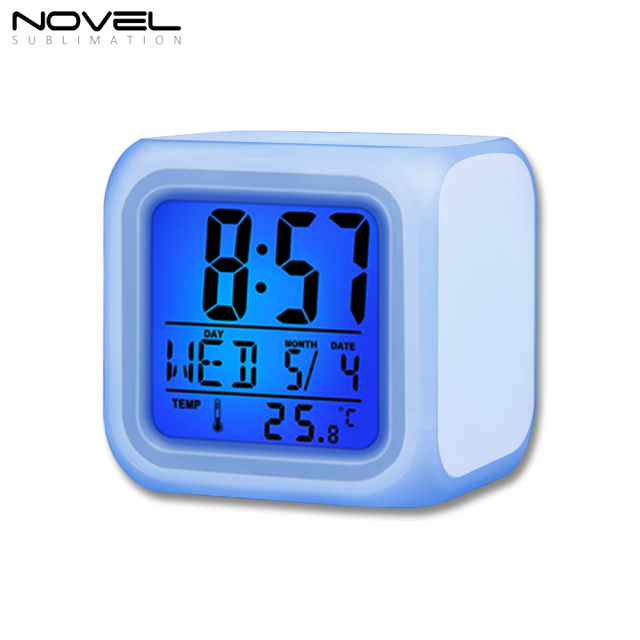 Sublimation Custom Color Changing Digital Alarm LED Light Clock