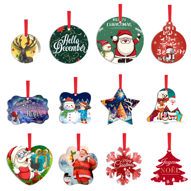 Sublimation Double-Sided Printable Aluminum Xmas Ornament Christmas Decoration