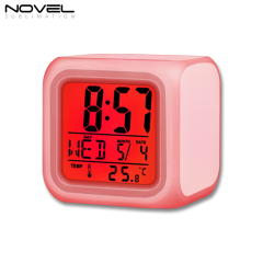 Sublimation Custom Color Changing Digital Alarm LED Light Clock