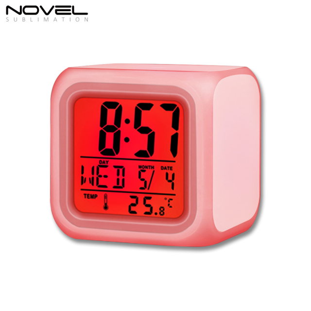 Sublimation Custom Color Changing Digital Alarm LED Light Clock