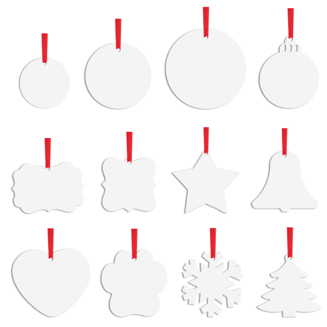 Sublimation Double-Sided Printable Aluminum Xmas Ornament Christmas Decoration