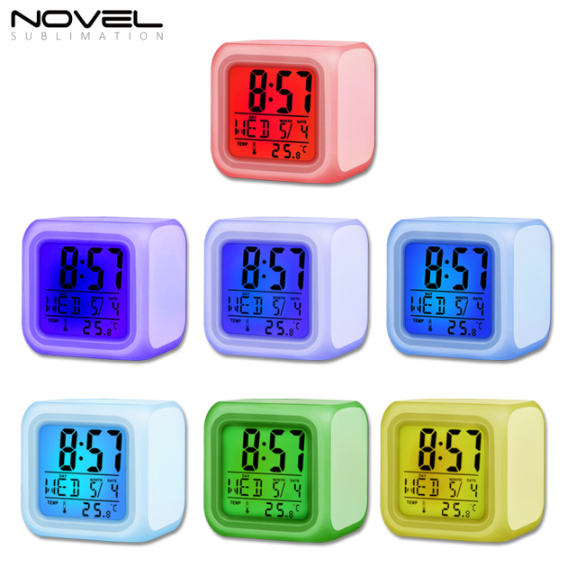 Sublimation Custom Color Changing Digital Alarm LED Light Clock