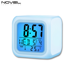 Sublimation Custom Color Changing Digital Alarm LED Light Clock