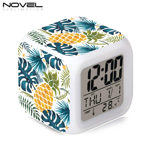 Sublimation Custom Color Changing Digital Alarm LED Light Clock