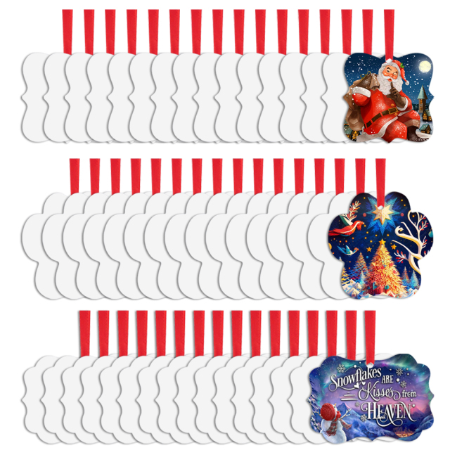 Sublimation Double-Sided Printable Aluminum Xmas Ornament Christmas Decoration