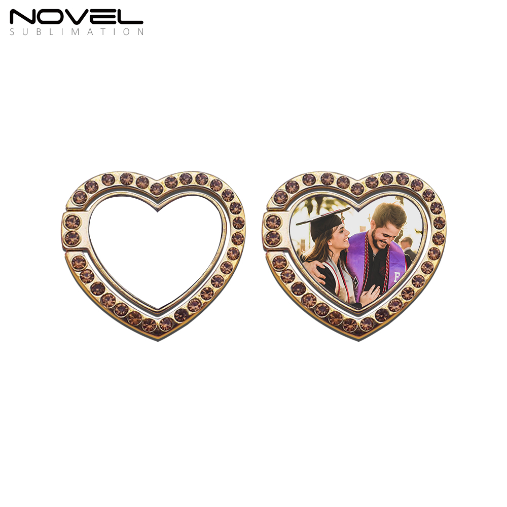 Sublimation 360-Degree Rotating Blank Heart Ring Holder For Mobile Phone