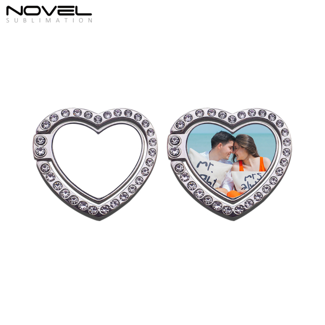 Sublimation 360-Degree Rotating Blank Heart Ring Holder For Mobile Phone