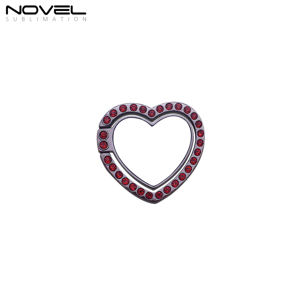Sublimation 360-Degree Rotating Blank Heart Ring Holder For Mobile Phone