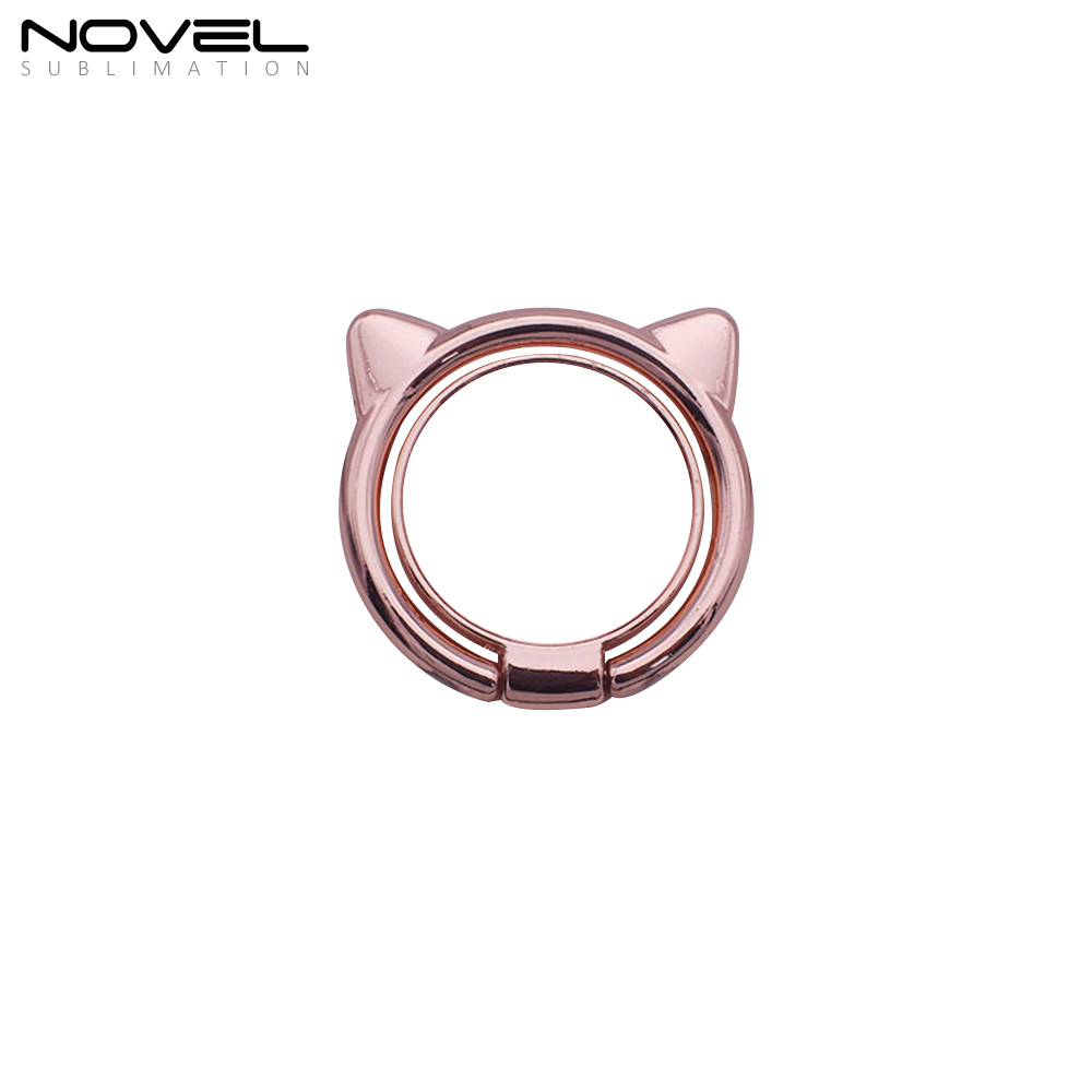 Sublimation 360-Degree Rotating Blank Cat Head Ring Holder For Mobile Phone