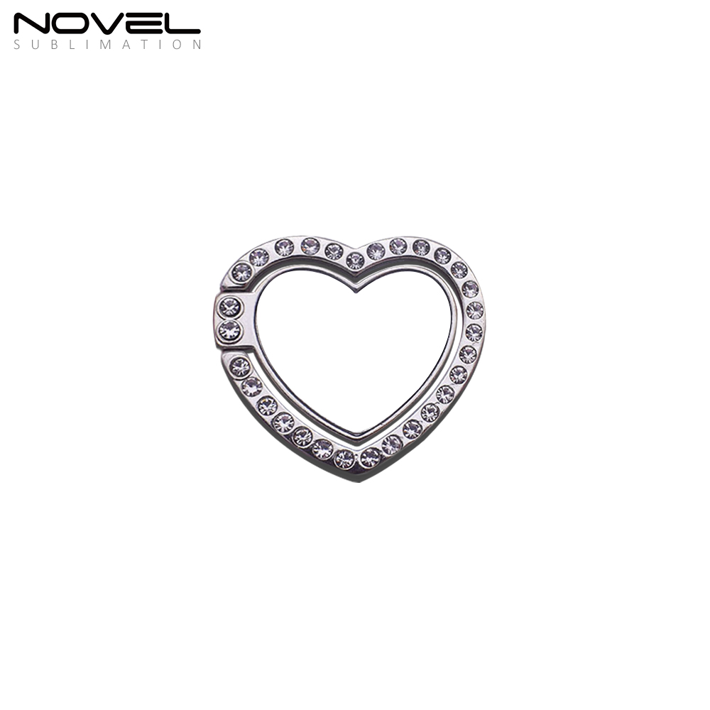 Sublimation 360-Degree Rotating Blank Heart Ring Holder For Mobile Phone