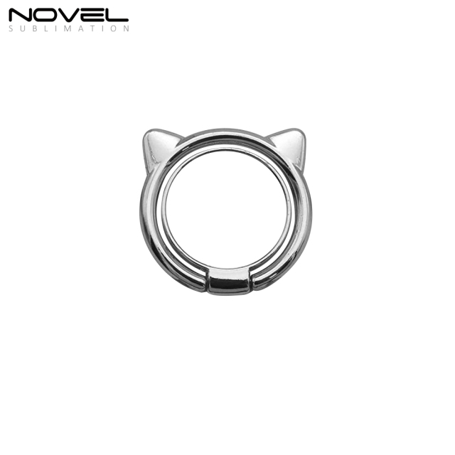 Sublimation 360-Degree Rotating Blank Cat Head Ring Holder For Mobile Phone