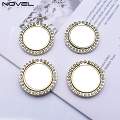 Sublimation 360-Degree Rotating Round Blank Ring Holder with Dimand For Mobile Phone