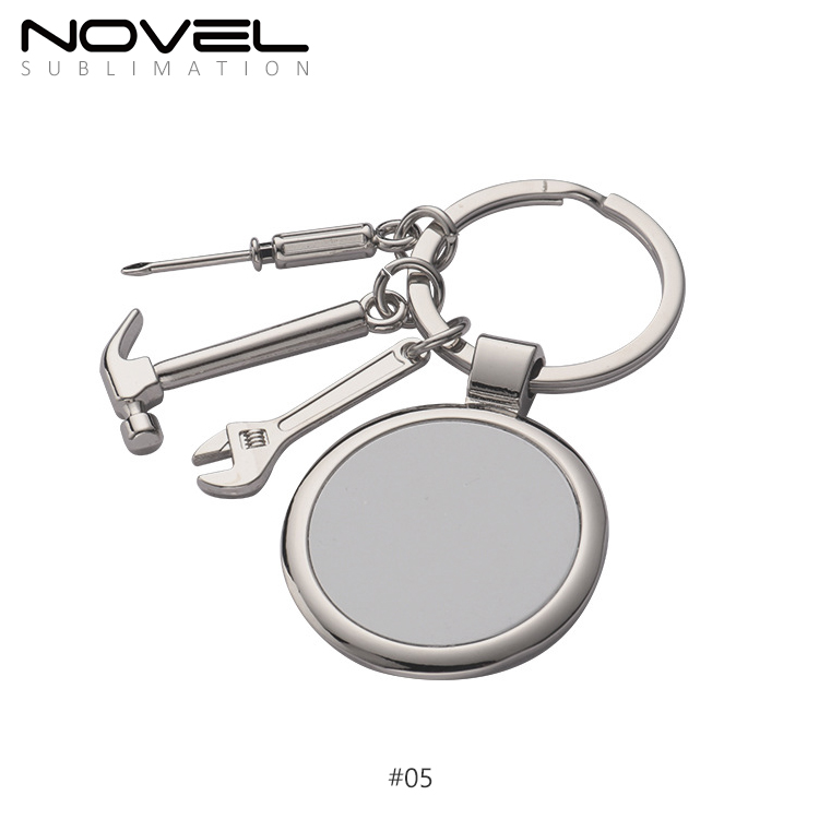Sublimation Blank Metal Keychain DIY Custom Design Printable Keyring