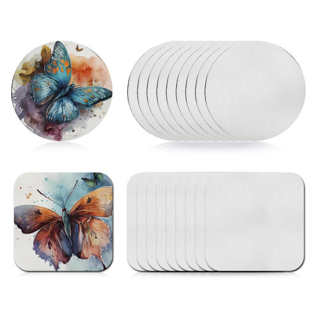 New Arrival Sublimation Coasters DIY Square/Round Neoprene Cup Pad