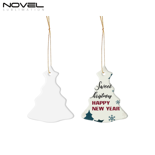 Ceramic Christmas Ornaments Sublimation Christmas Tree Decoration Hangings Pendants