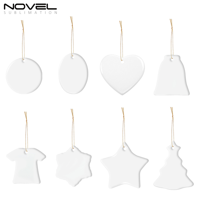 Ceramic Christmas Ornaments Sublimation Christmas Tree Decoration Hangings Pendants