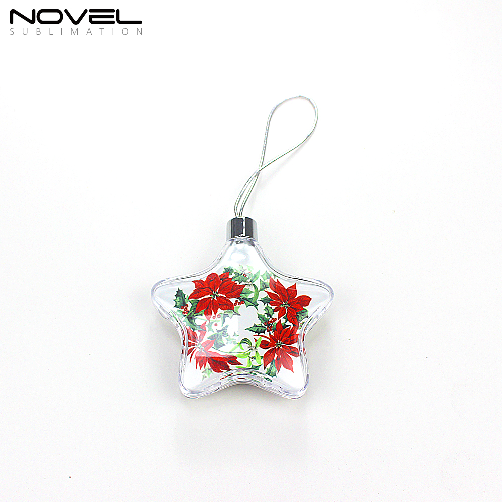 Popular Sublimation Plastic Christmas Ornaments DIY Decoration Double-sided Printing Decorations