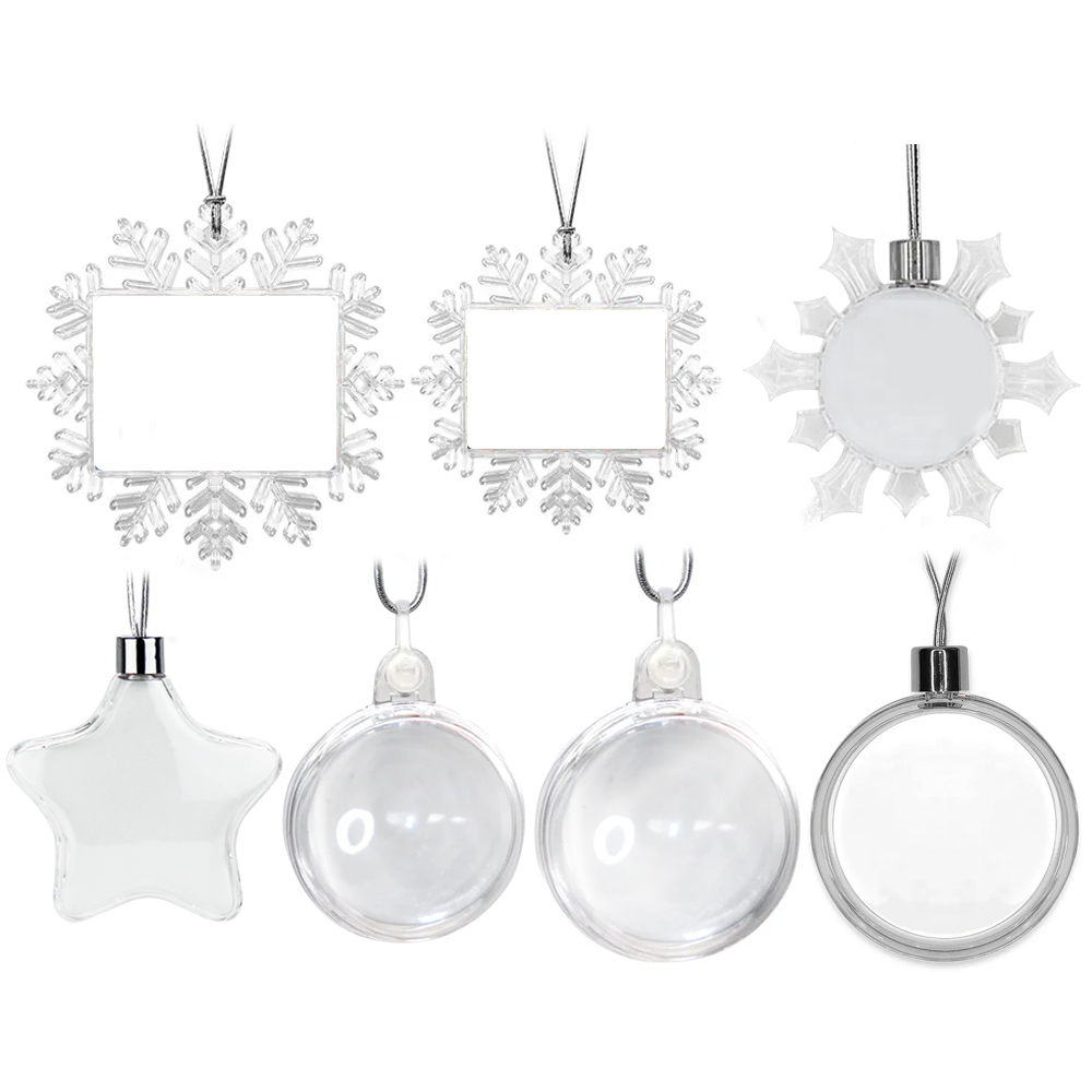 Popular Sublimation Plastic Christmas Ornaments DIY Decoration Double-sided Printing Decorations