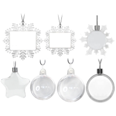 Popular Sublimation Plastic Christmas Ornaments DIY Decoration Double-sided Printing Decorations