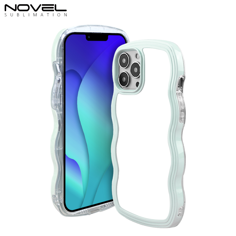 New Arrival TPU Transparent Phone Cases with Colorful PC Bumper 2in1 Wave Border Mobile Phone Case