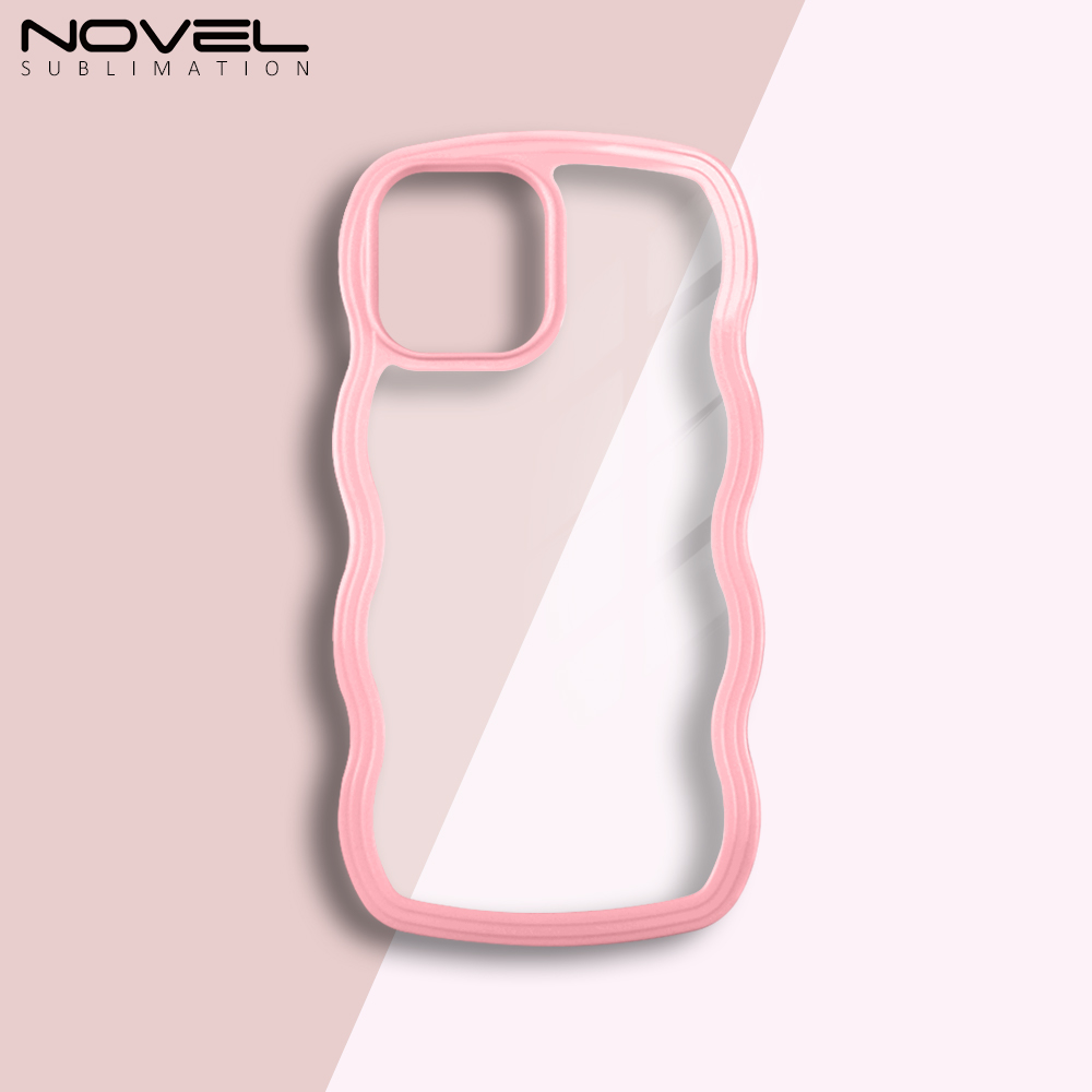 New Arrival TPU Transparent Phone Cases with Colorful PC Bumper 2in1 Wave Border Mobile Phone Case