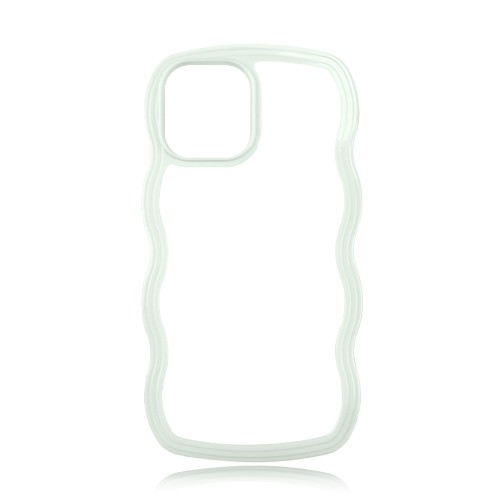 New Arrival TPU Transparent Phone Cases with Colorful PC Bumper 2in1 Wave Border Mobile Phone Case