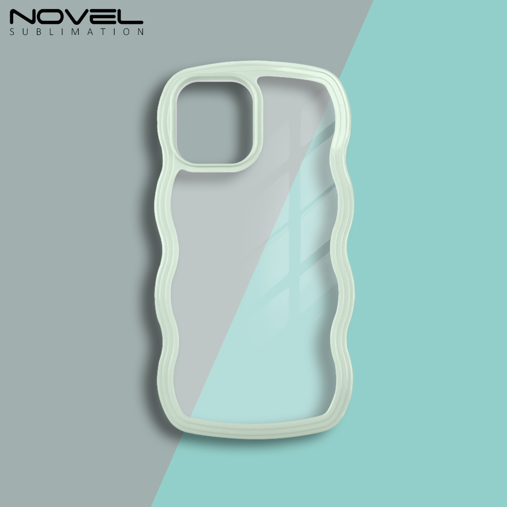 New Arrival TPU Transparent Phone Cases with Colorful PC Bumper 2in1 Wave Border Mobile Phone Case